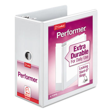 Cardinal® Performer Clearvue Slant-d Ring Binder, 3 Rings, 5" Capacity, 11 X 8.5, White freeshipping - TVN Wholesale